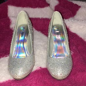 Silver Slipper Heels
